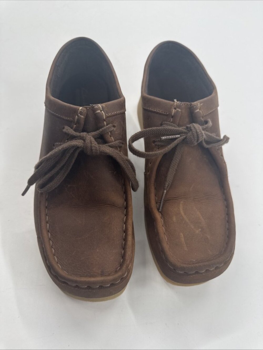 Clarks Wallabee Women's 9.5 Brown Leather Shoes Ankle Chukka Lace Up Classic